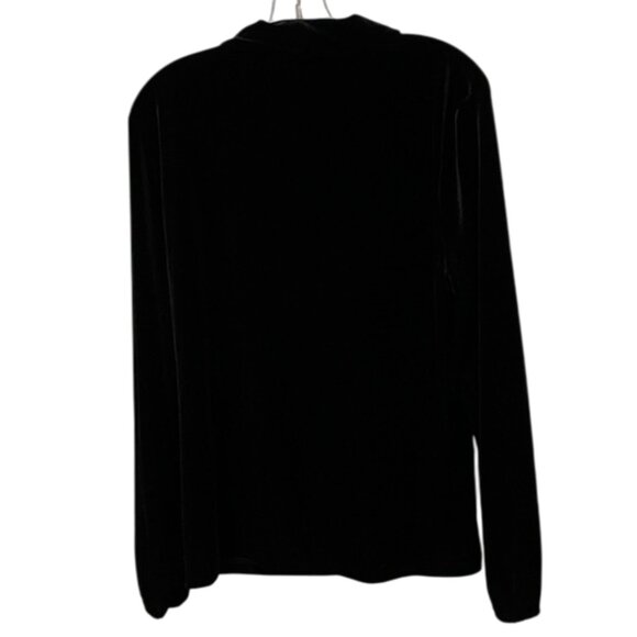 Talbots Black Velvet Pullover Tie Detail Blouson Top Womens Size XL? - Picture 6 of 10